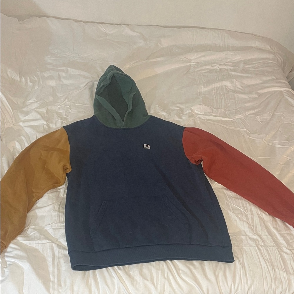 Brixton Multicolor Hoodie with Red, Green, and Tan